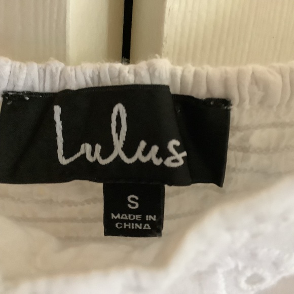 Lulu’s Sweet Sonata White Eyelet Mini Dress. Size S. - Picture 6 of 8